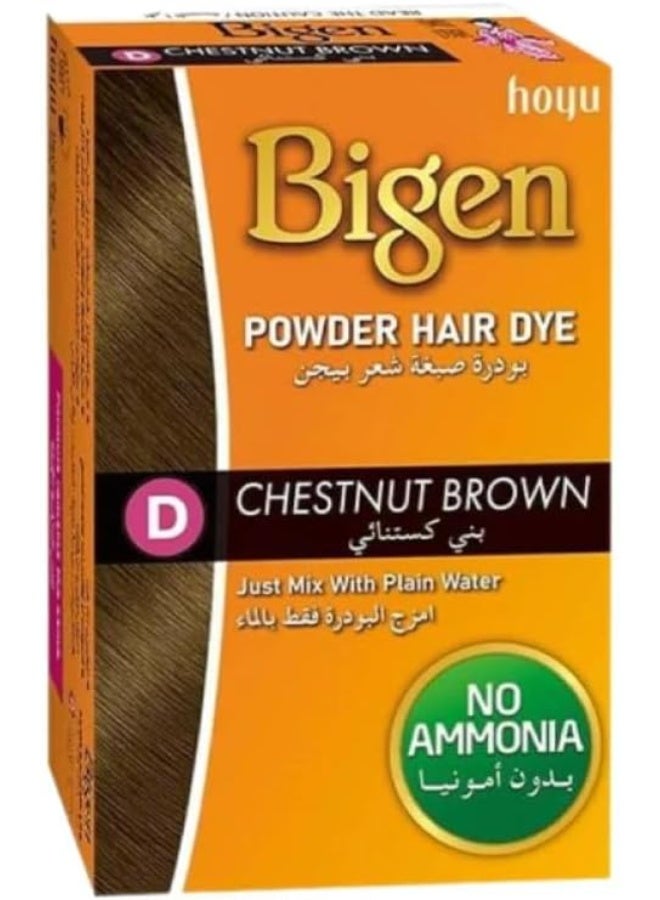 Bigen Powder Hair Dye - Chestnut Brown D, 6g - Image 2